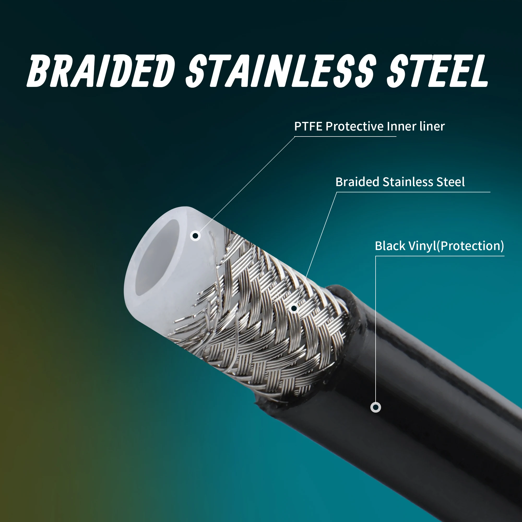 خط فرامل أمامي علوي وخرطوم زيت - مراجعة Braided Line وسعره