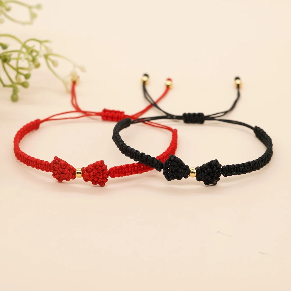 Small Original Design Bohemian Red Jewelry Thread Woven Bow Tie Lucky Red Rope Women's Bracelet