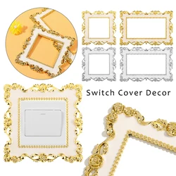 Elegant Gold Silver Resin Edge Light Switch Cover Wall Sticker Surround Socket Frame light switch sticker Home Decor Transformer
