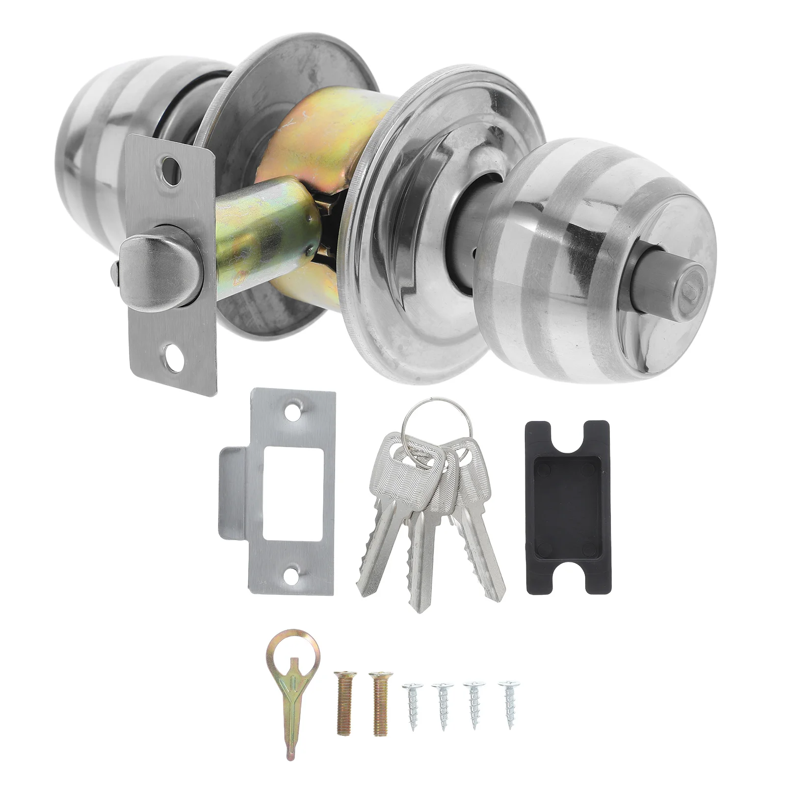 Ball Door Lock Keyed Bedroom Knob Double Locks Commercial Closet Catch Stainless Round Privacy H Interior Hardware Door