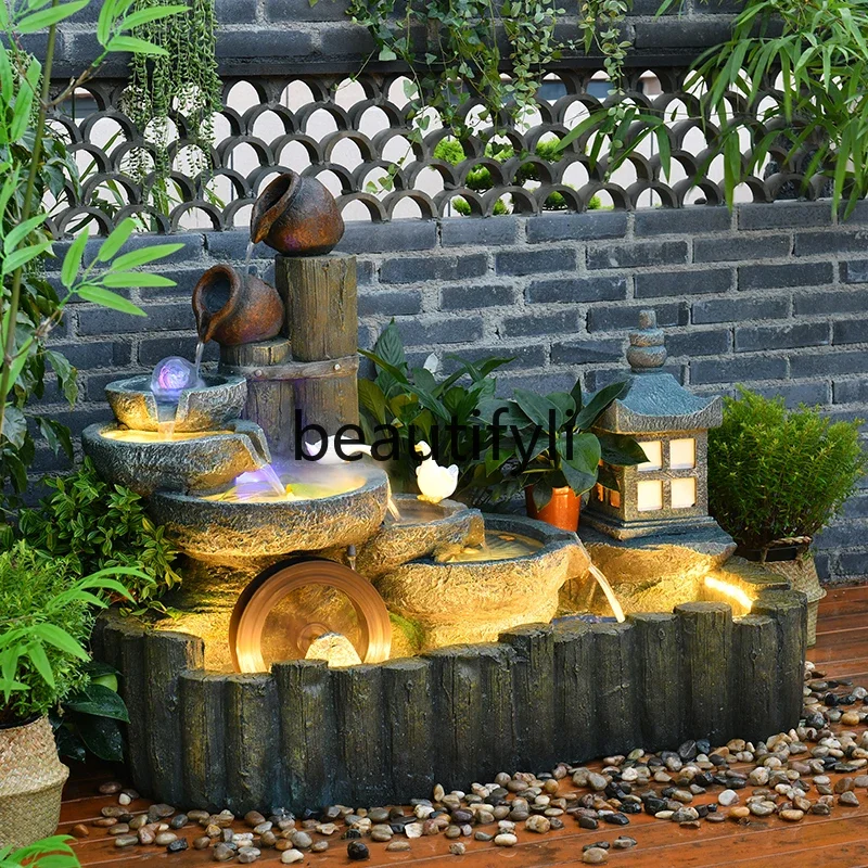 

New Chinese rockery fountain, circulating water landscape creativity, lucky decoration gift ornament07