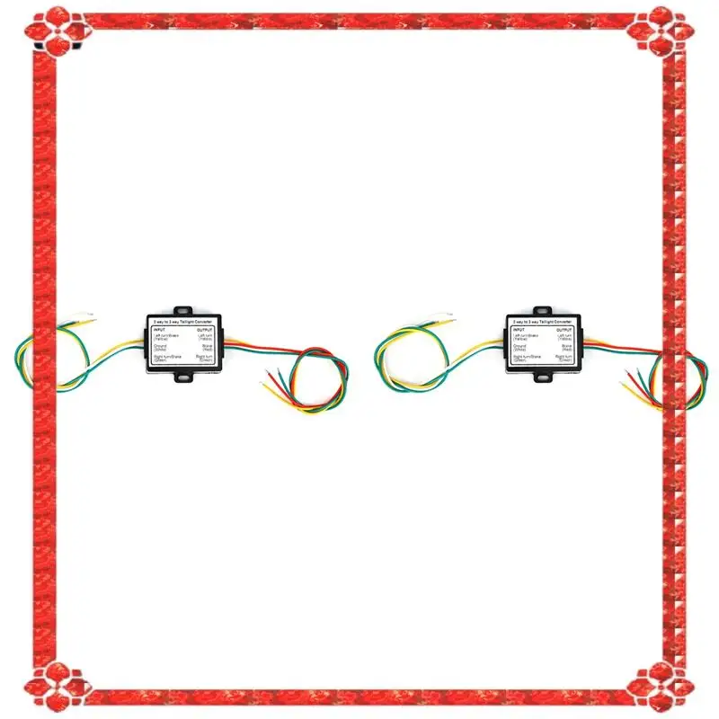 

24-Hour Delivery 2X 2-To-3 Wire Splice Trailer Converter Electrical System Wire Harness Adapter US Type Tail Light Converter