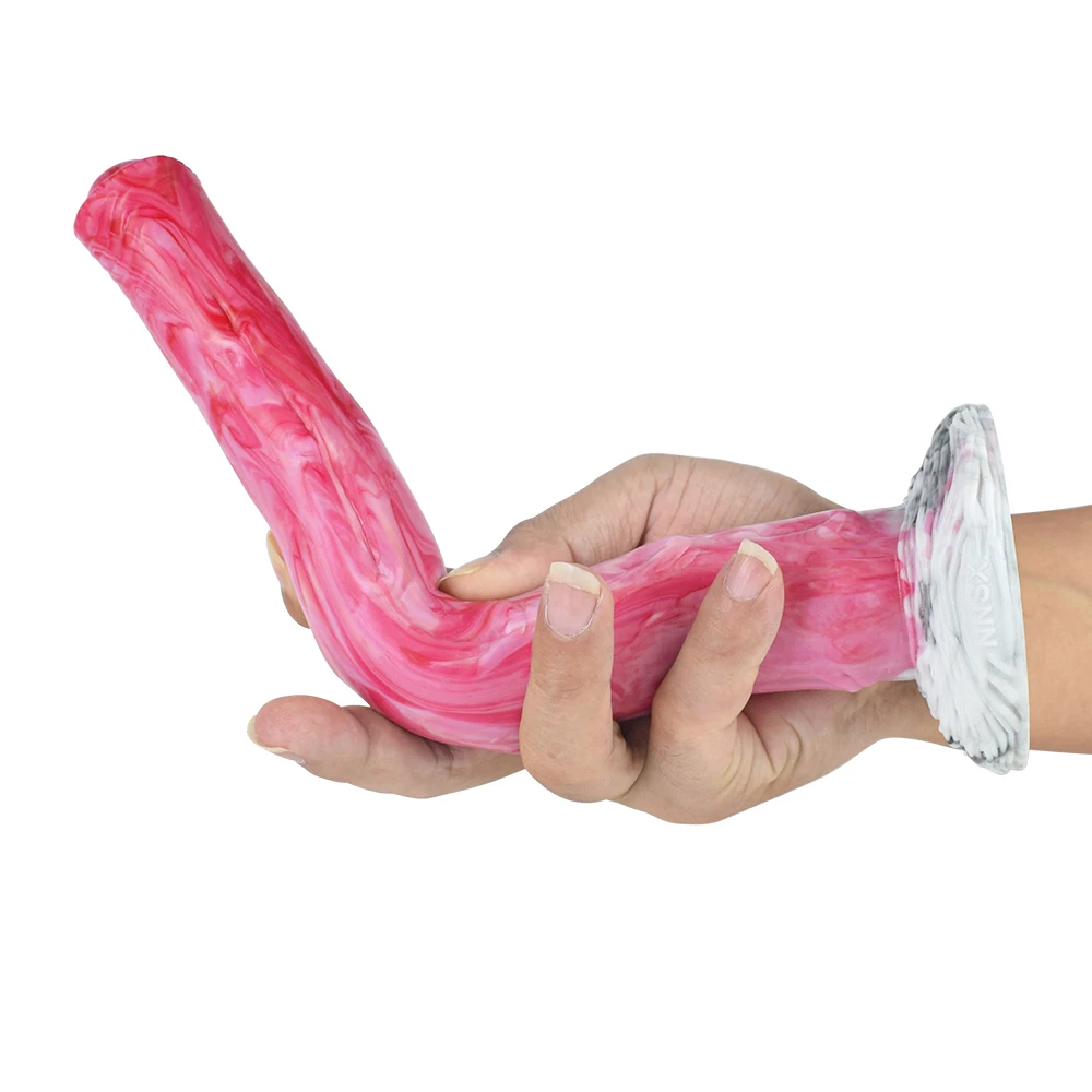 NNSX Long Anus Dildo With Sucker Gory Horse Penis Anal Plug Woman Soft Silicone Fake Dick For Female Masturbation Adult Toys