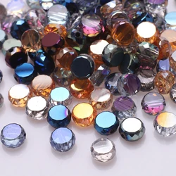 70pcs Jewelry Diy Making Crystal Accessories Flatback Round Bead 8mm Faceted Glass Loose Beads Cheap Beading Wholesale In Bulk