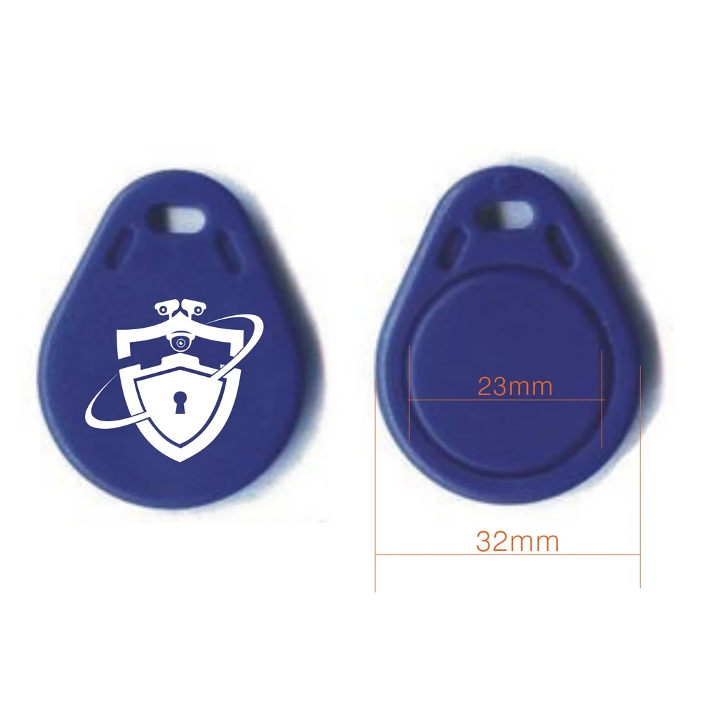 Custom 100pcs Printing Logo UID RFID Tag Keyfob for 1k s50 13.56MHz Writable Block 0 HF ISO14443A Used to Copy Cards