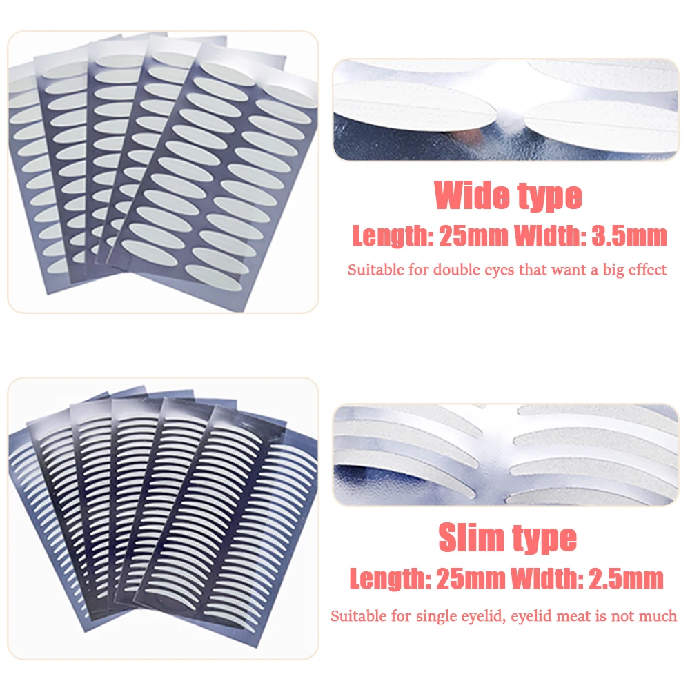 720/1056PCS Invisible Double Eyelid Tape Self-Adhesive Transparent Eyelid Stickers Slim/Wide Waterproof Fiber Stickers For Eyeli