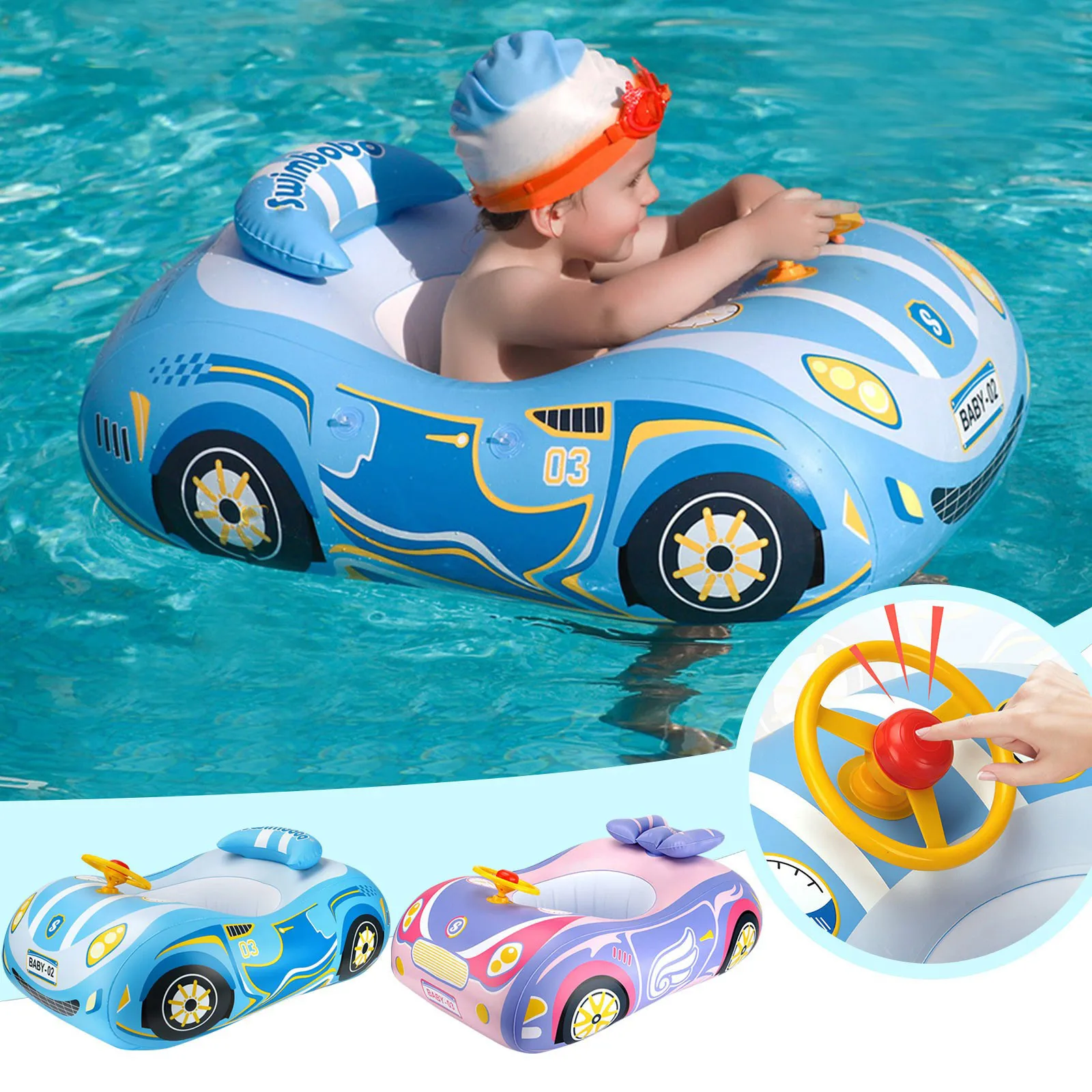 

Детское автомобильное сиденье для плавания, поплавок, кольцо, надувное детское плавающее лето, лодка для плавания, круг для купания, водная игрушка с навесом