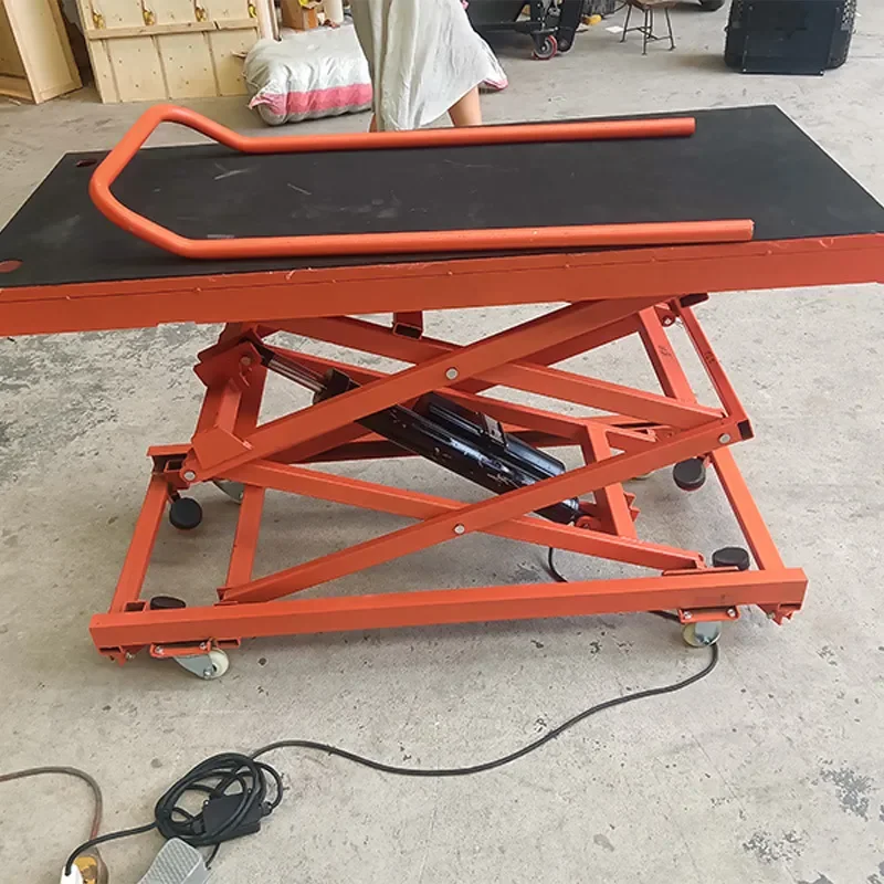 Electric Hydraulic Lift Stool Mobile Folding Scissor Lift Platform Trolley for Indoor Tiling Work