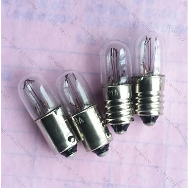 Instrument Indicator Lamp B9 Small Bulb 110V 130V 220V 20MA E10 Screw Miniature Bulb Warm Light 10pcs