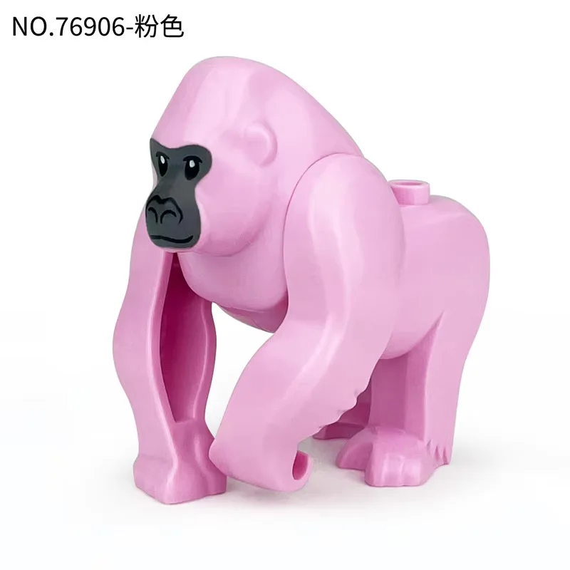 MOC Bauernhof Zoo Tier Bausteine Krokodil Shark Delphin Schimpanse Kuh Leopard Lernspiel Zubehör Ziegel Kinder Spielzeug