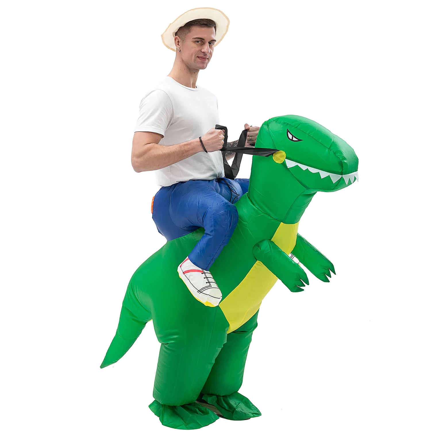 Disfraz inflable de dinosaurio para Halloween, Cosplay de Navidad, vestido de fiesta