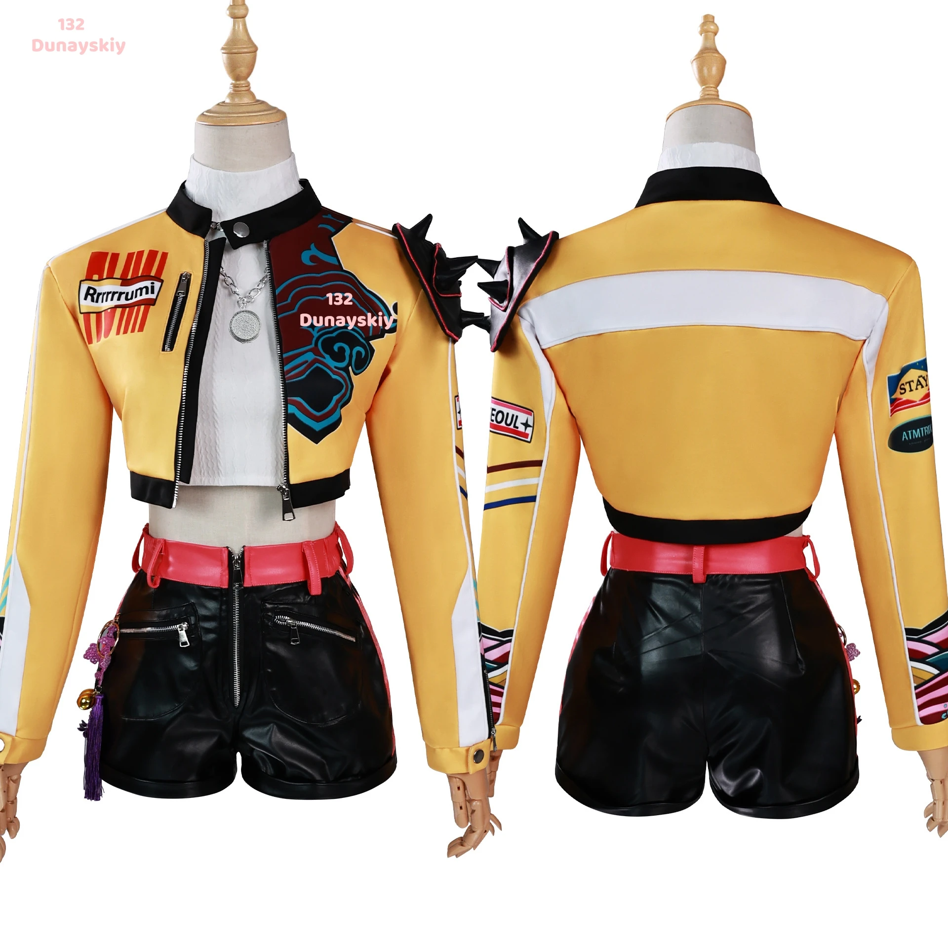 Kpop Demon Hunter Huntrix Rumi Zoey Mira Anime película Cosplay disfraz conjunto para mujeres grupo fiesta de Halloween juego de rol