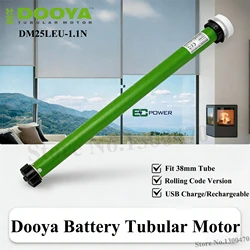 Motore tubolare DOOYA dm25eu motore batteria li integrato per tapparelle, controllo emettitore RF433, per tubo da 38mm, staffe + tappo di coda