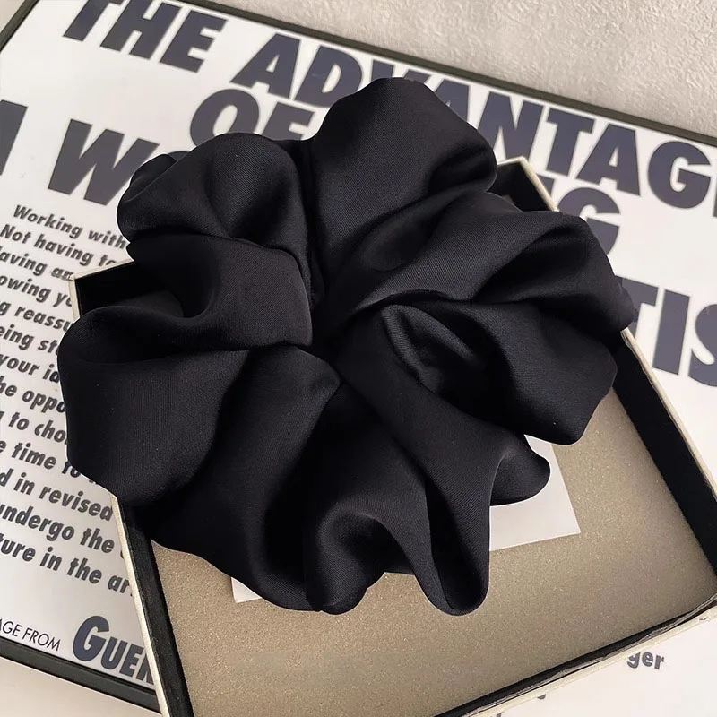 Elegant Solid Leopard Pattern Large Intestine Scrunchie For Women Girls Sweet Hair Band Hair Tie Hair Rope Hair Accessories