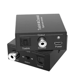 Digital Audio Converter Bi-Directional Digital Coaxial to Optical Converter Optical-to-Coaxial or Coax-to-Optical Audio Adapter