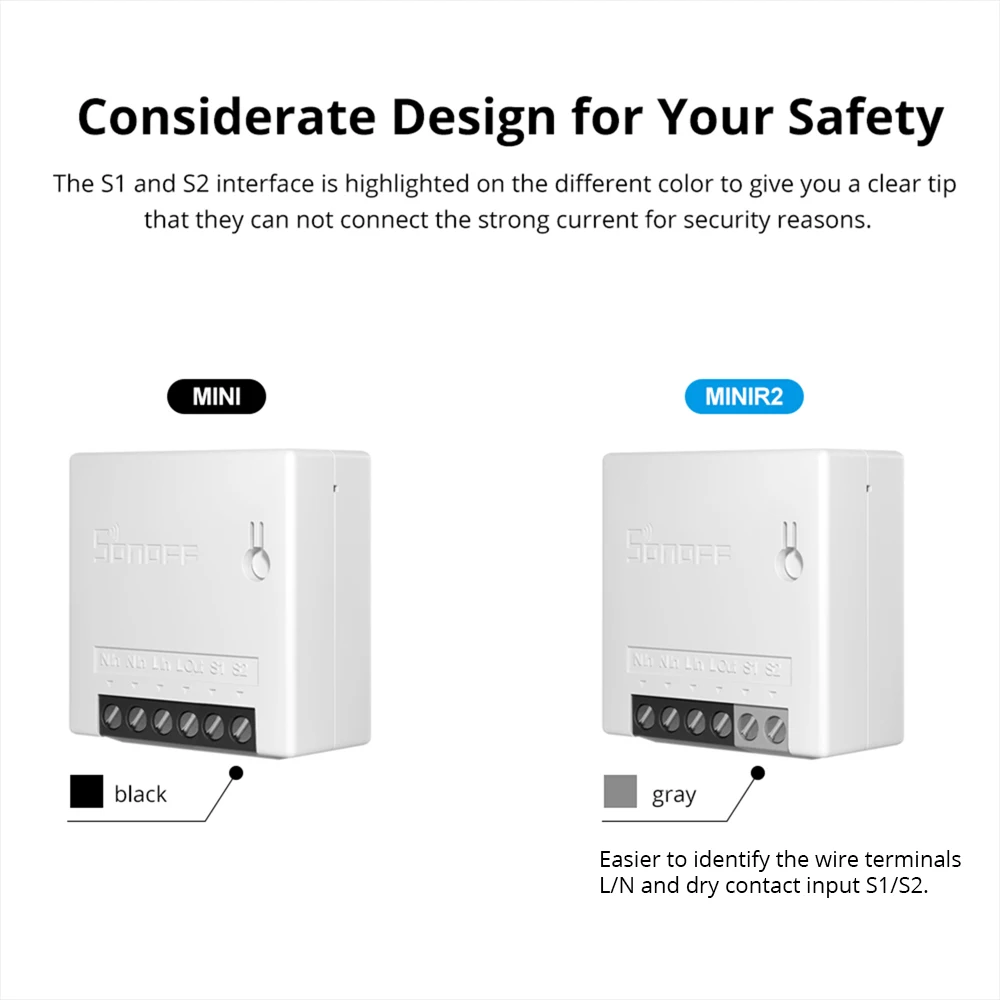 SONOFF MINIR2 Two Way Switch Mini Wifi Smart Home Swcith Wireless Remote Control Switch Works with eWelink Alexa Google Home