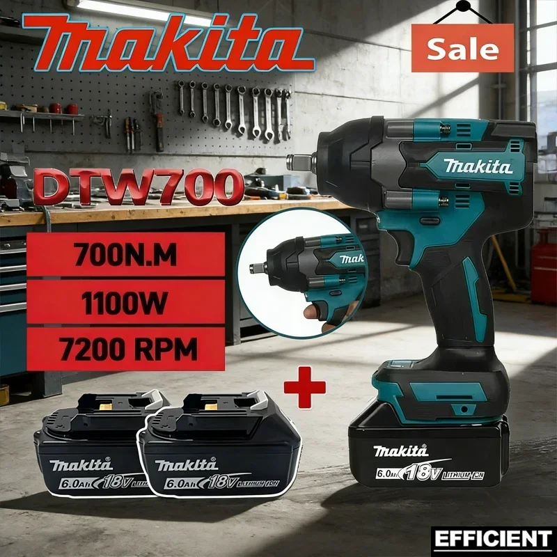 

Бесщеточный многофункциональный электрический гайковерт Makita DTW700 с литиевой батареей, высоким крутящим моментом, для авторемонта