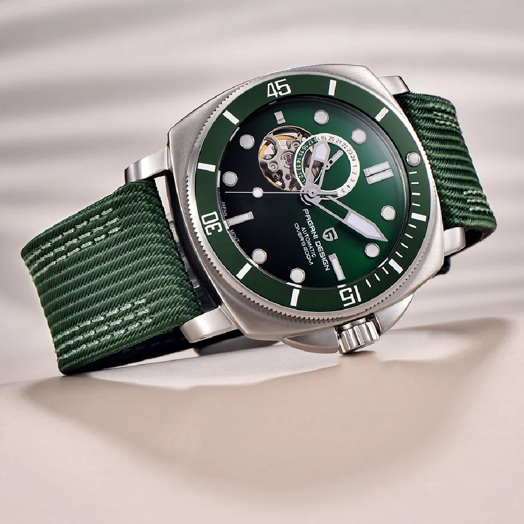 PAGANI DESIGN ساعات رجالية NH39 ساعة أوتوماتيكية فاخرة للرجال ساعة اليد الرجالية توربيون ساعة الهيكل العظمي للرجال 200 متر الغوص