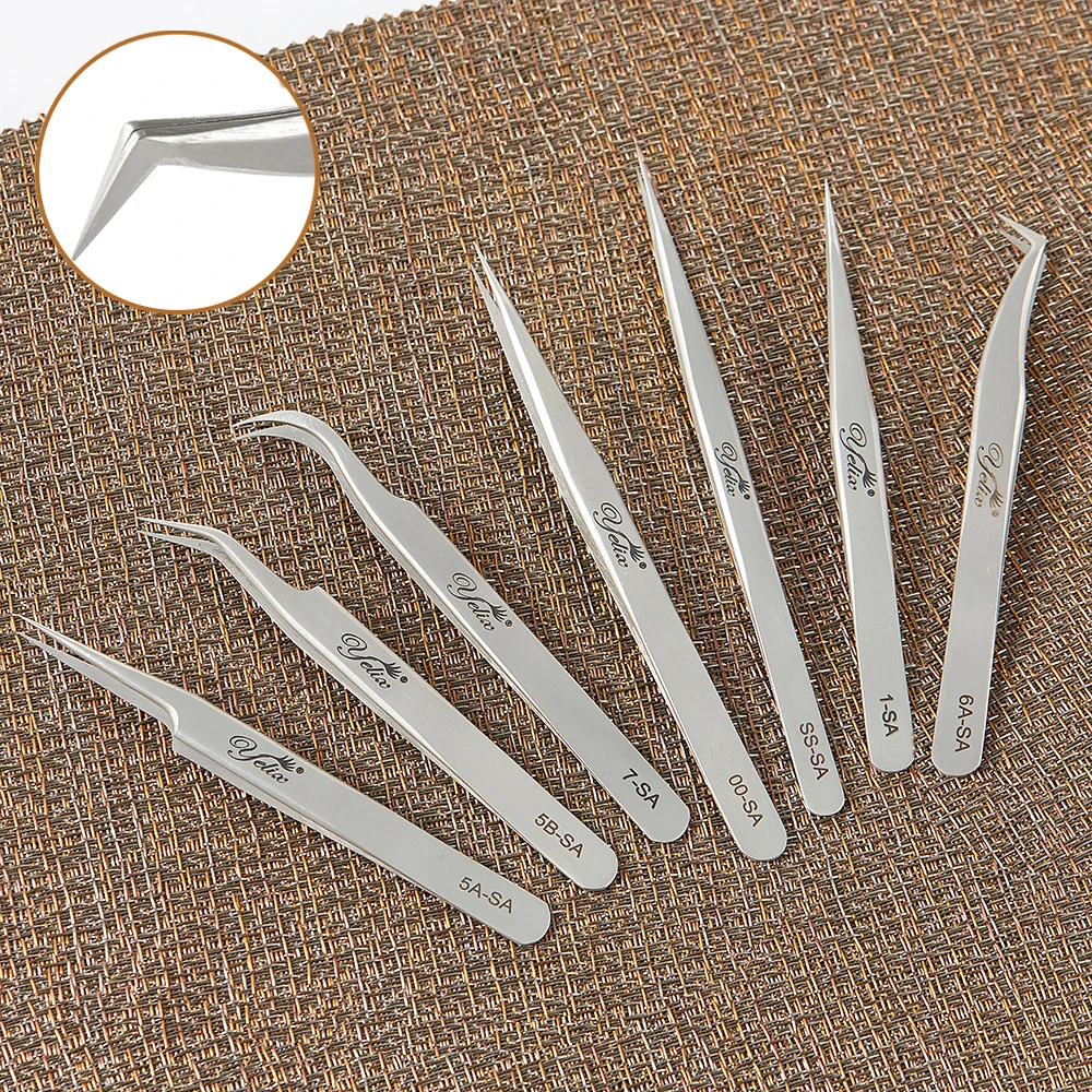 Yelix Eyelash Extension Tweezers Eyelash Tweezers SA Volume Lash Tweezers Pincet Professional Hyperfine High Precision