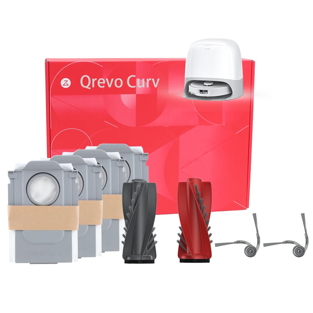 【Original】Roborock Qrevo Curv Accessories Dust bag*4，Daul-roller Brush*2，Side brush*2 Spare Parts