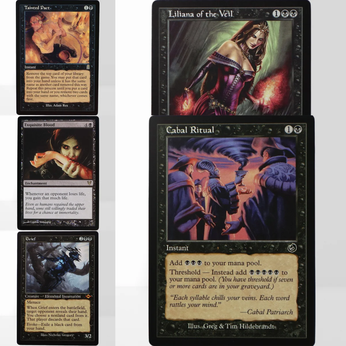Tarjetas TCG Negras Regulares TOP para Magic: The Gathering Proxy Cabal Ritual Cabal Therapy Imperial Seal Tainted Pact Recurring Nightmare Darkness