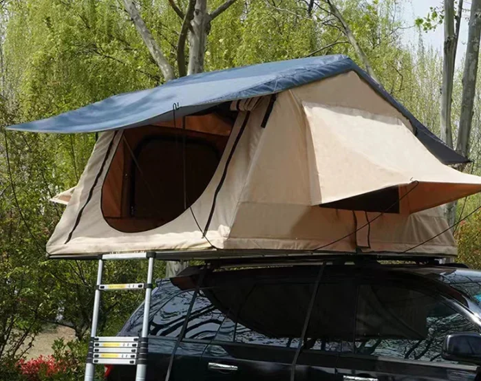 Outdoor Camping Tent Traveling By Car The Soft-top Canvas Roof Tent Tourism Gazebo