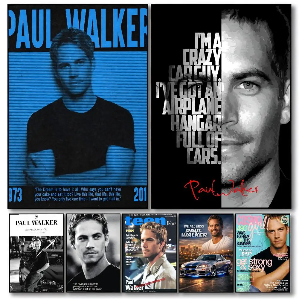 actor Paul Walker Poster Poster HD Printing Cozy Warm Style Home Decor Suitable for Living Room Bedroom Gift