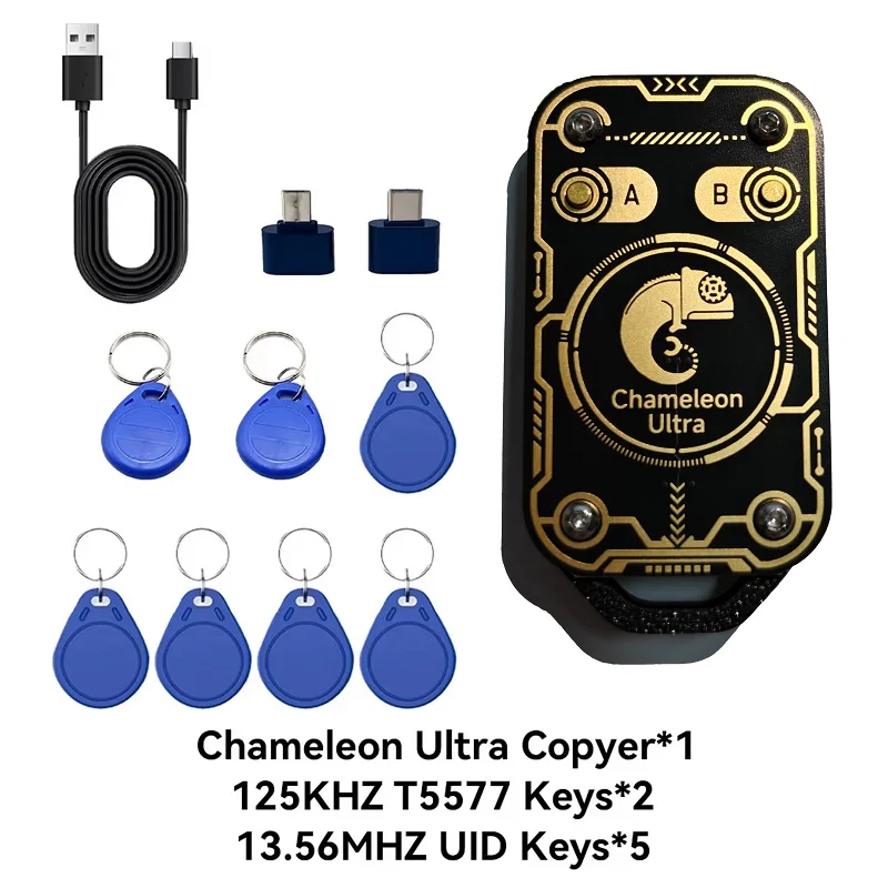 New Chameleon Ultra V3.0 All-in-One RFID NFC Card Copier Reader Writer 125KHz 13.56MHz with Keychains