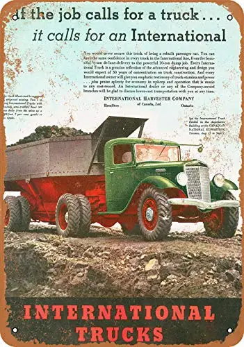 Wall-Color  Metal Sign - 1935 International Trucks - Vintage Look