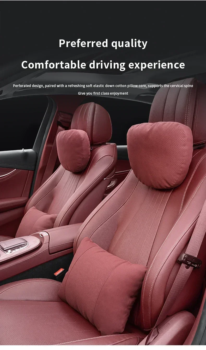 NEUE Hochwertige Auto-Kopfstütze mit Nackenstütze im Maybach-Design für S-Klasse, Weiches Universelles Verstellbares Auto-Nackenkissen und Lendenkissen – Detail 8