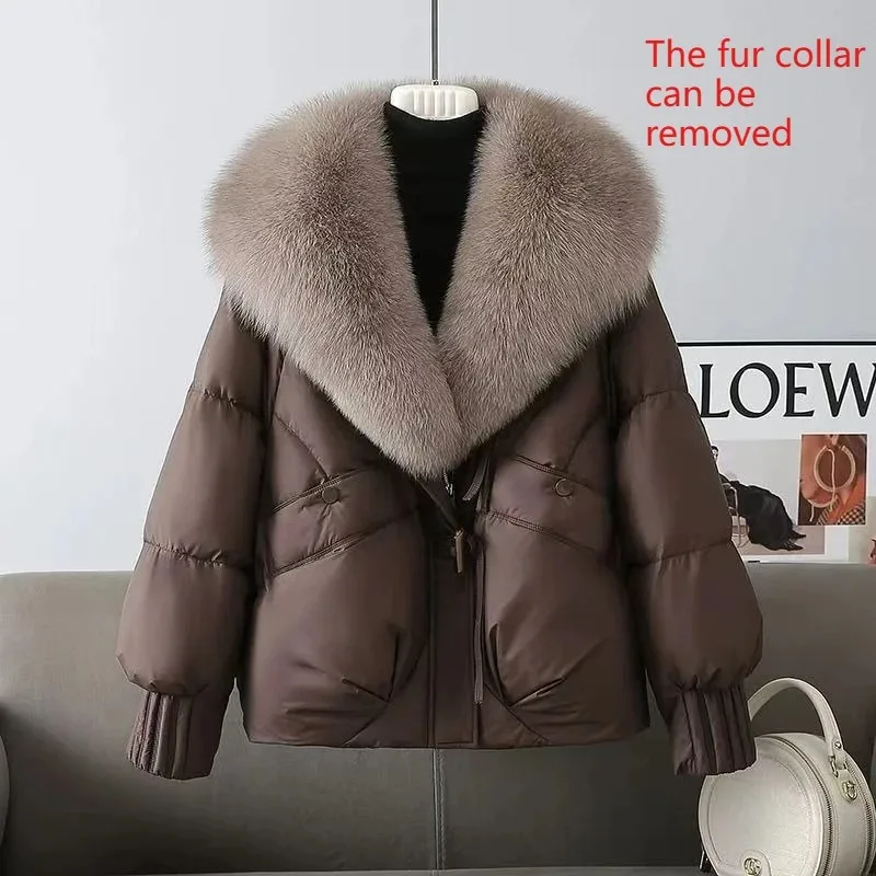 

Fashion Lapel Plush Coats Women Streetwear Loose Casual Zipper Warm Faux Fur Jackets Winter Thicken Short Cotton-padded Jacket