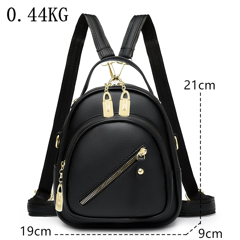 Mini Backpack Women Luxury Leather Shoulder Bag For Girls Kids Multi-Function Small Bagpack Female Purse Fashion Small Backpack