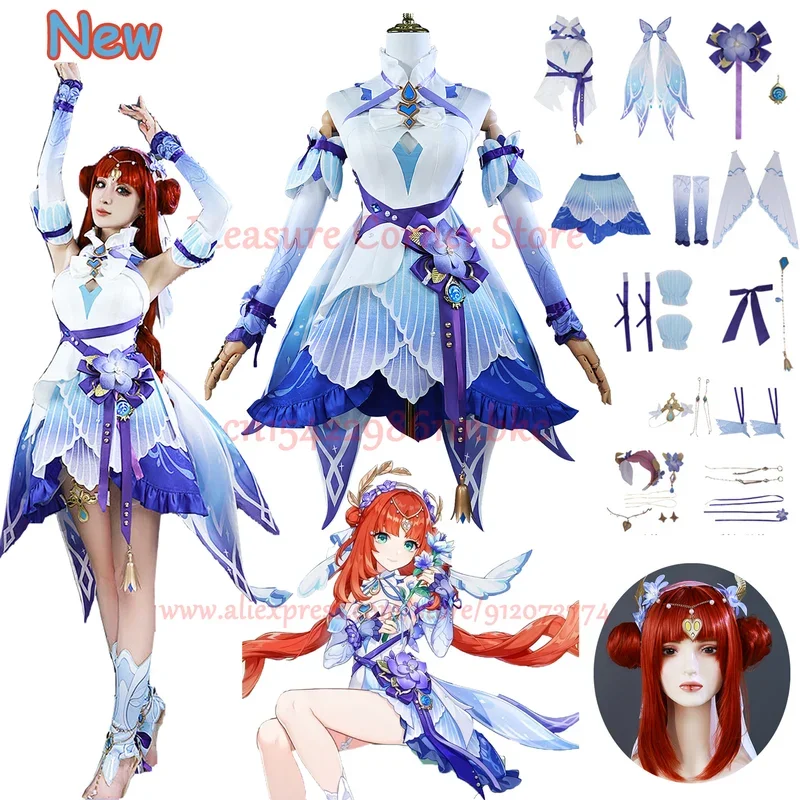 Nicou new style Nicou cosplay costume full set dress uniform outfits Genshin impact breeze of Sabaa nylon cosplay dress wig shoe