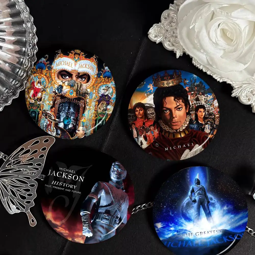 Singer M-Michael J-Jackson 32/44/58mm Round Cartoon Brooches Handmade Pins for Backpack Jewelry Accessories Gifts Creative Badge