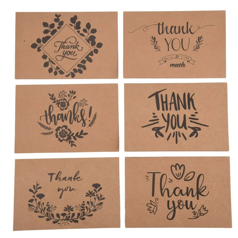 18PCS Thank You Greeting Cards Set With Envelopes And Stickers Multi-Design Paper Cards For Any Recipient With Keychain