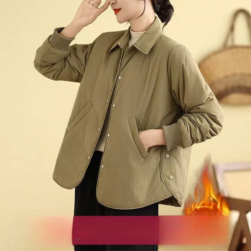 

Теплый повседневный свободный хлопковый джет, классическая утягивающая осенне-зимняя верхняя одежда на одной пуговице, универсальная удобная длинная одежда для похудения...