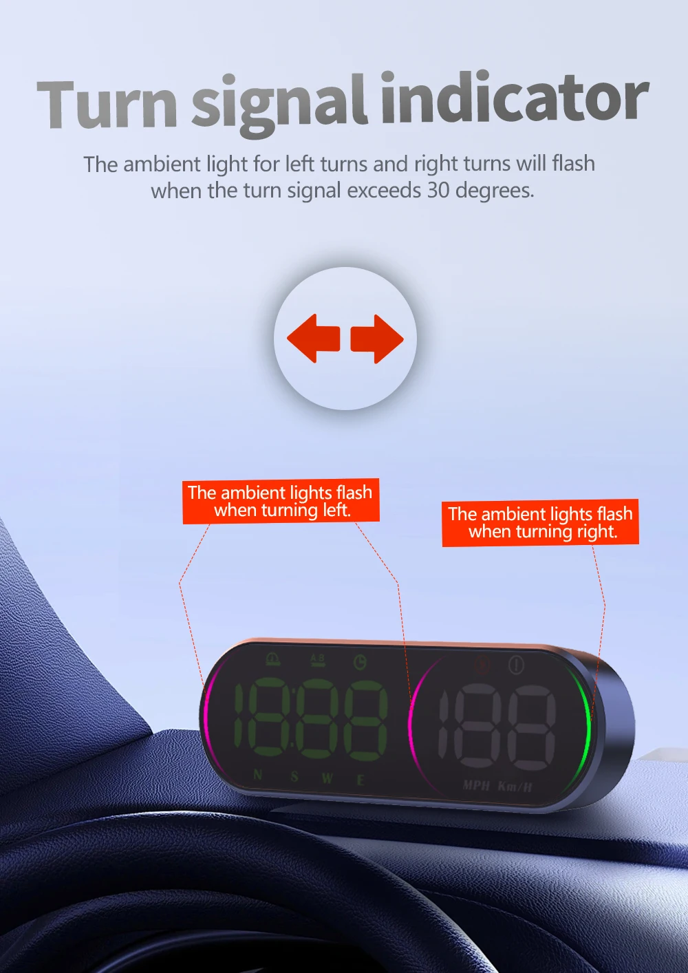 G26 Head-up-Display (HUD) Auto-GPS-LED-Smart-Digital-Tachometer KM/H MPH Übergeschwindigkeitswarnung für LKW SUV Motorrad Zubehör – Detail 4