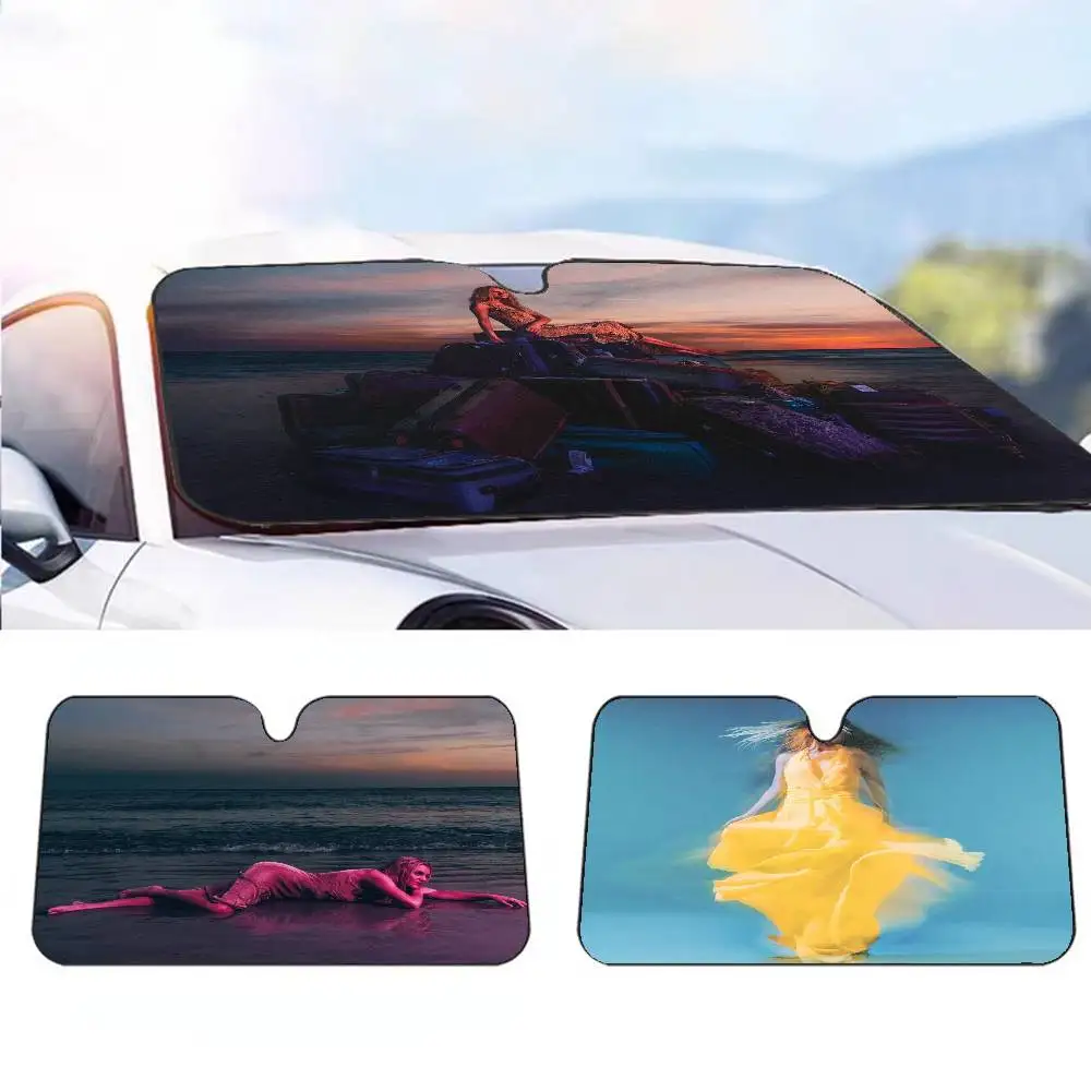 

Singer Kelsea Ballerini Patterns Car SunShade Parasol Car Windshield Sun Shade UV Protection and Interior Cooler