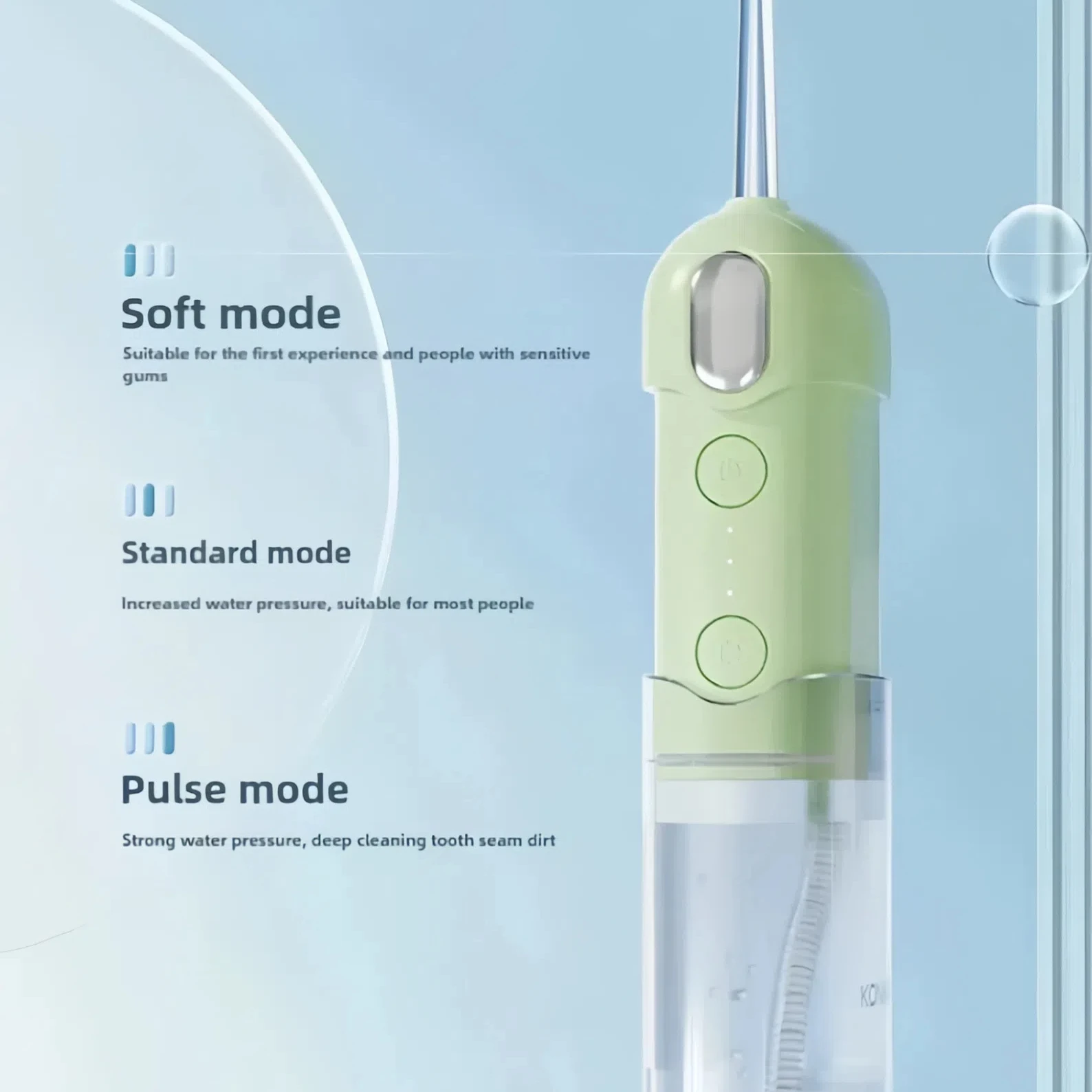 KONKA KCYQ 6691 Oral Irrigator Water Dental Flosser Large Tank 4 Nozzles 4 Modes IPX7 Waterproof Portable Teeth Cleaning view 4