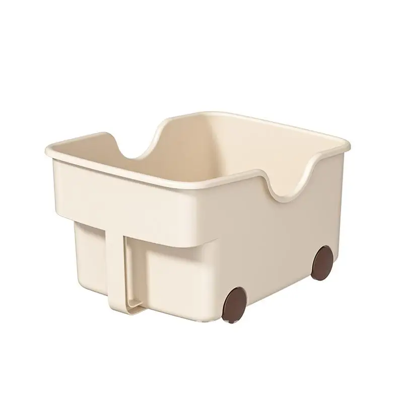 

Deep Kitchen Cabinet Storage Organizer Box with Handle for Snacks Sundries Plastic Desktop Storage Box Modern