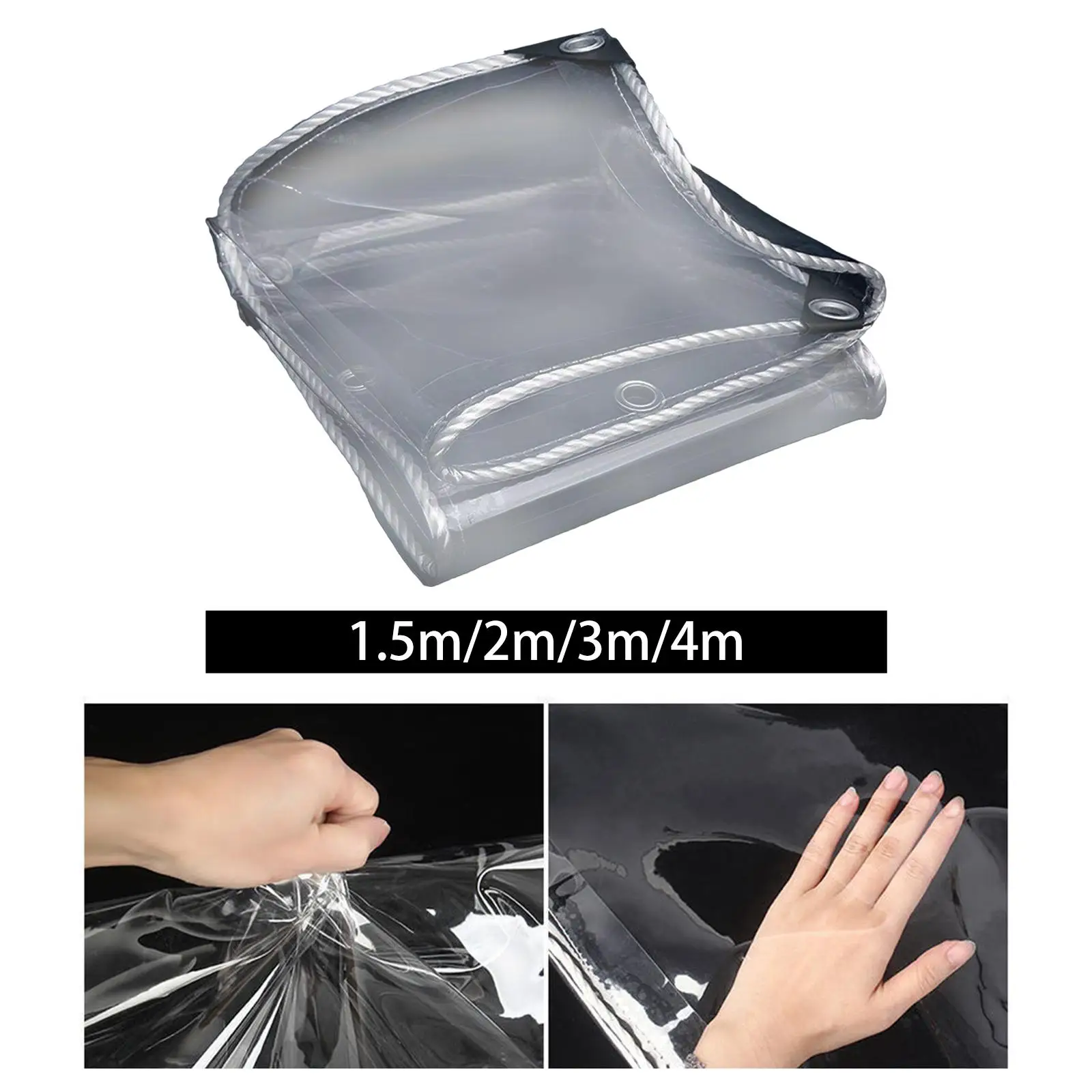 Clear Tarp Waterproof Easy to Store Patio Protective Tarp Outdoor Rainproof Covering for Lawn Vehicle Garage Garden Pool