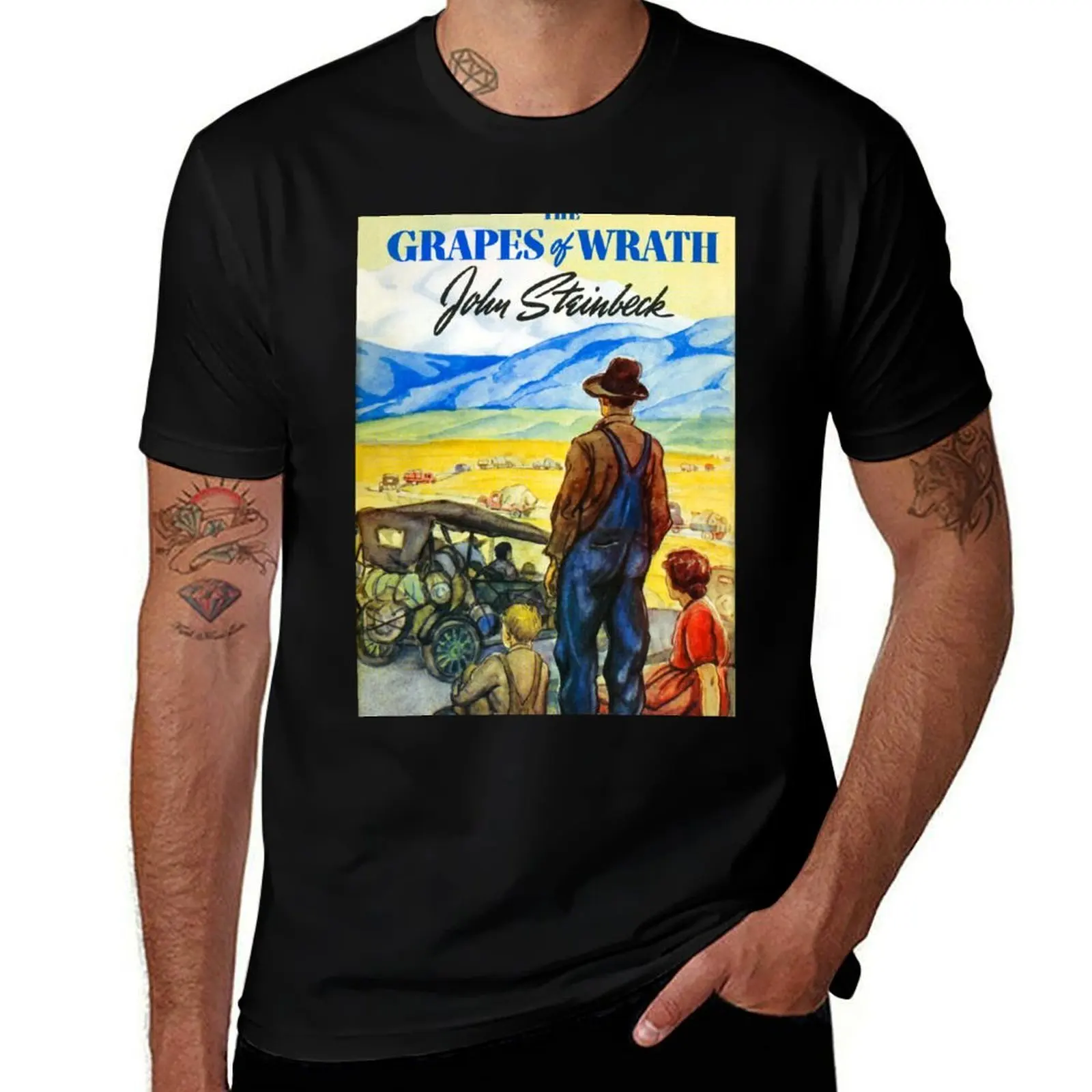 The Grapes of Wrath 1939 First Edition Cover, John Steinbeck T-Shirt t shirt men 100% cotton luxury brand T-Shirt