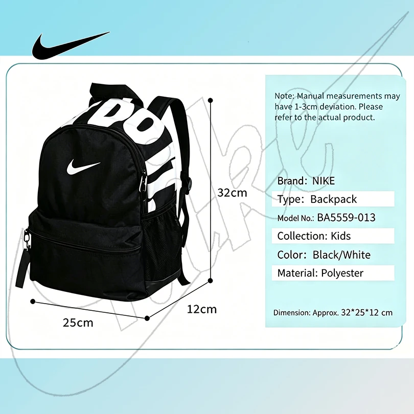 Nike Unisex Mini Backpack Casual Durable School Travel Sports Backpack For Primary Students Kids With Secure Pockets DR6091 017