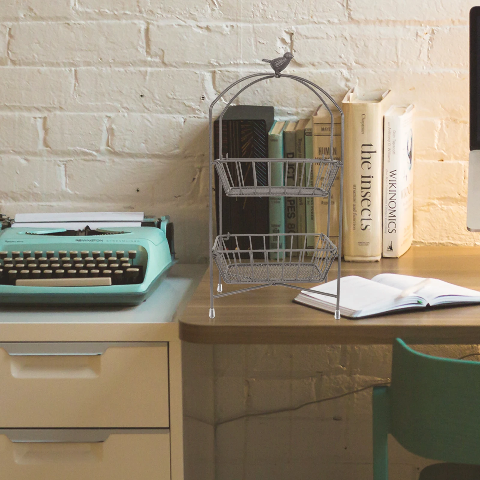 

Стеллаж для хранения, коричневый железный настольный органайзер, многофункциональная, большой емкости, высокое качество, простая в использовании полка