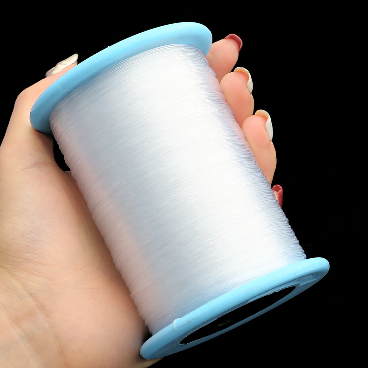 1 rollo de hilo de monofilamento de nailon transparente de 0,2-1,0 mm para hilo de abalorios de alambre invisible resistente para la fabricación de joyas y decoración