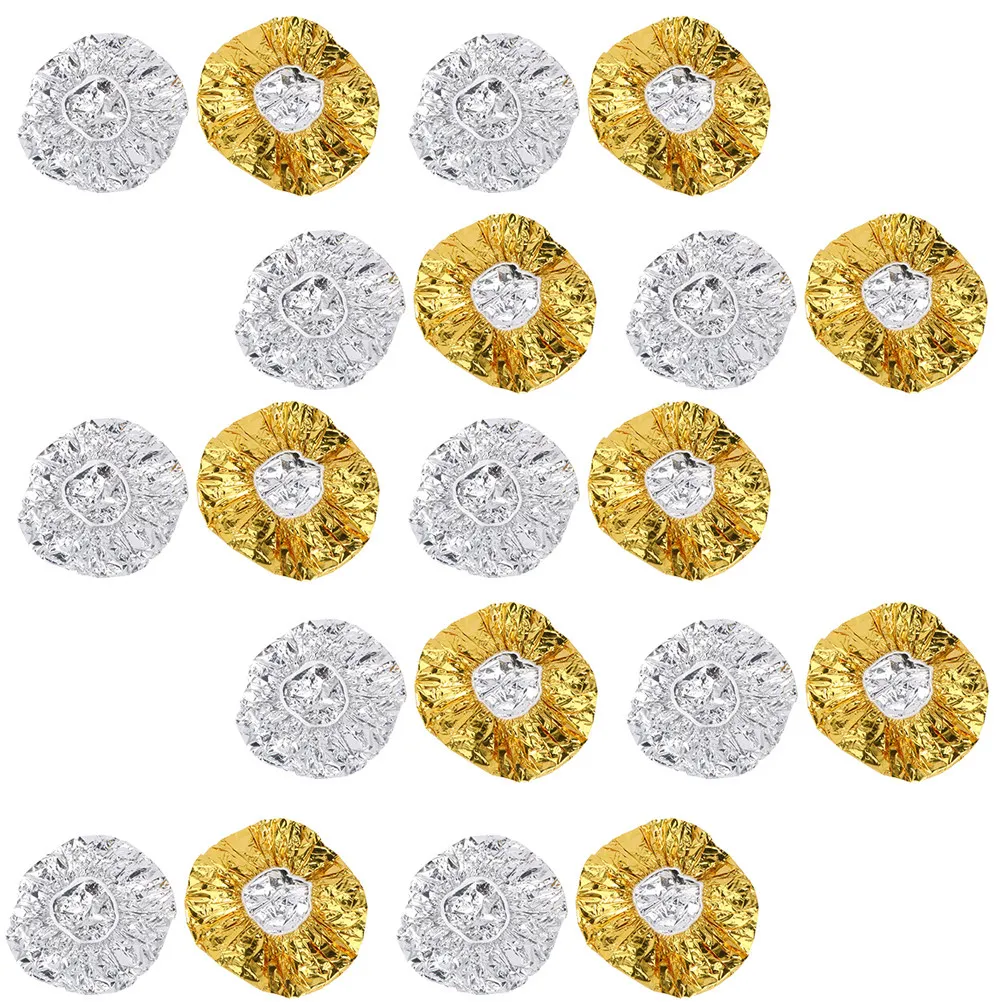20Pcs Aluminum Foil Caps Reusable Hair Processing Caps for Deep Conditioning Heat Thermal Hair Dyeing Treatment