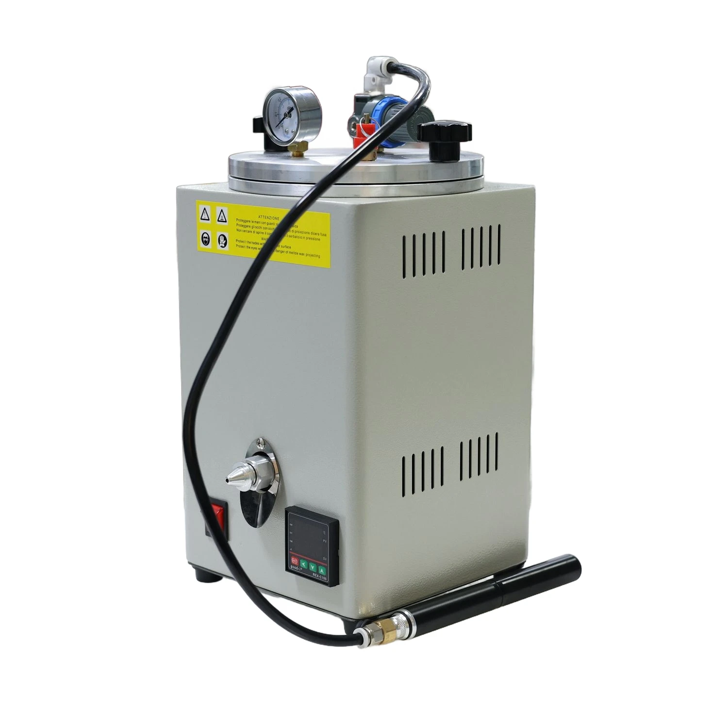 

REX-C100 Jewelry wax mold forming press casting machine, pneumatic jewelry wax injection machine, no pores, high pressure