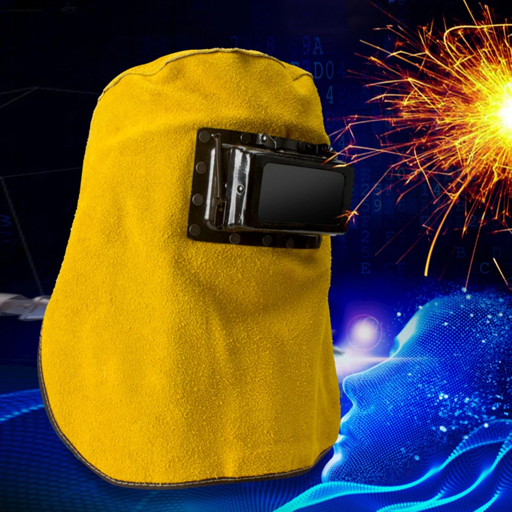 Imagem -03 - Nova Máscara de Soldagem Capa Soldador Capacete de Couro Resistente ao Calor com Lente Filtro Pescoço Olho Rosto Proteção Soldador Acessórios Segurança