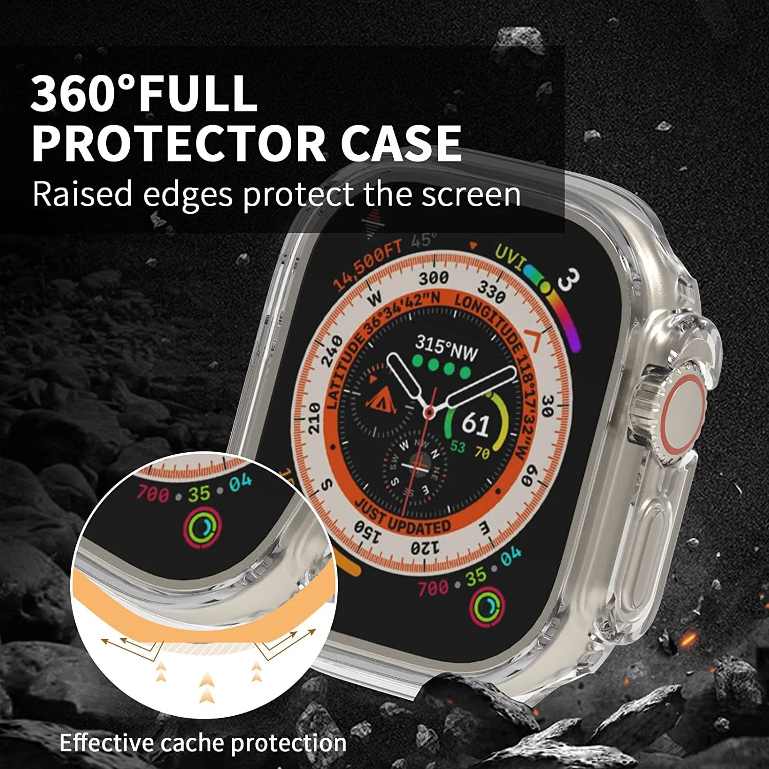 Watch Half Cover Case For Apple Watch 8 7 6 5 40/44/41mm Scratch Silicone Soft Cases For iWatch Series 49 45/42/38MM Accessories