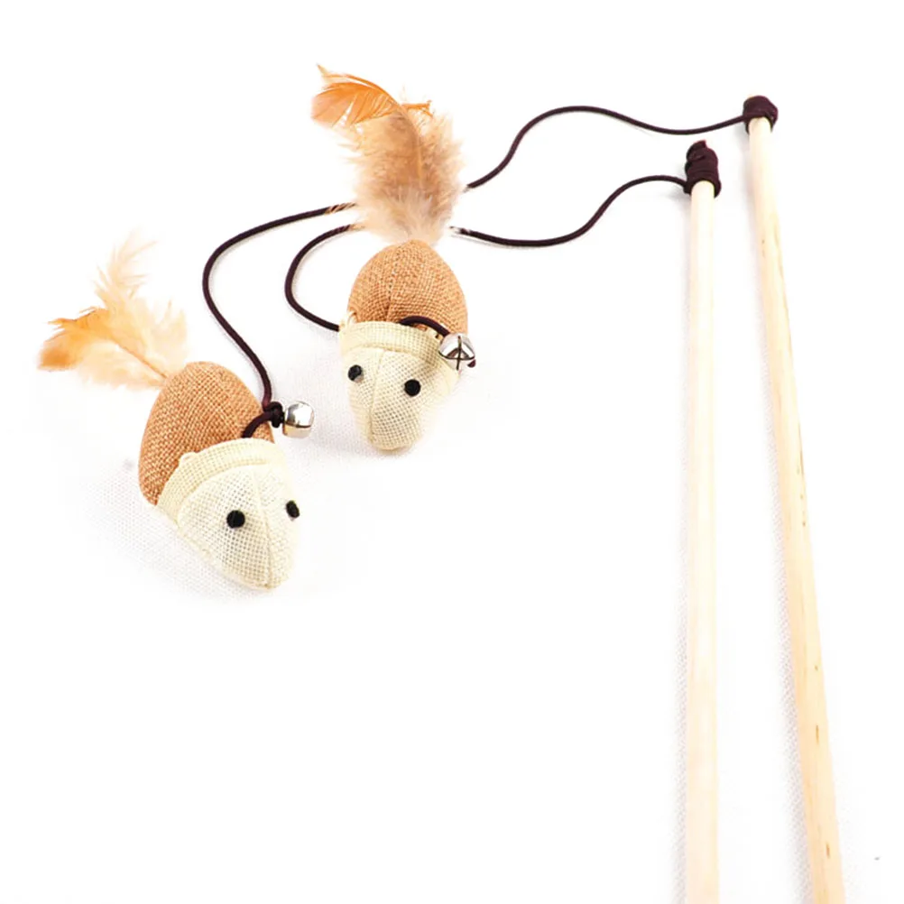 

1pcs Teaser Stick Interactive Bell Kitten Activity Mouse Pet Lover Gift Easy Grip Storage Cat Teaser Bell Cat